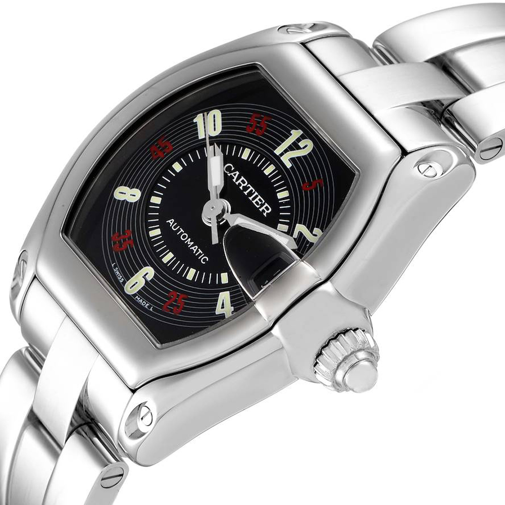 

Cartier Black Stainless Steel Roadster W62002V3 Men's Wristwatch