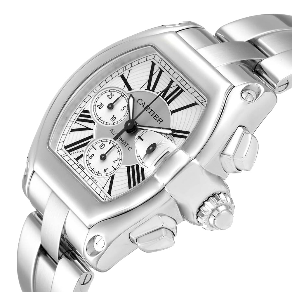 

Cartier Silver Stainless Steel Roadster Chronograph W62019X6 Men's Wristwatch