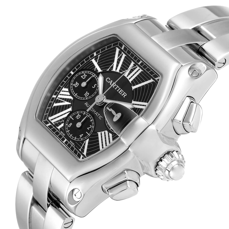 

Cartier Black Stainless Steel Roadster  Chronograph W62020X6 Men's Wristwatch 49 x 43 MM