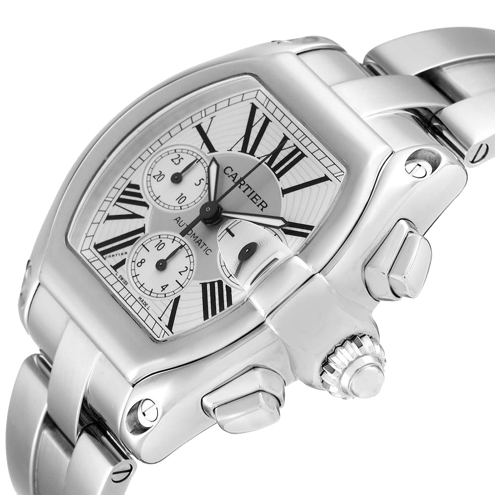 

Cartier Silver Stainless Steel Roadster Chronograph W62019X6 Men's Wristwatch