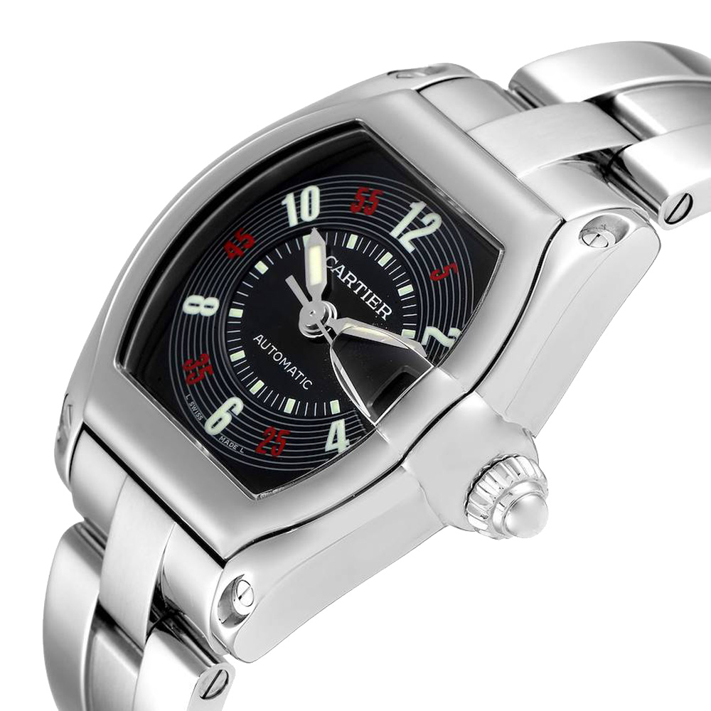 

Cartier Black Stainless Steel Roadster W62002V3 Men's Wristwatch