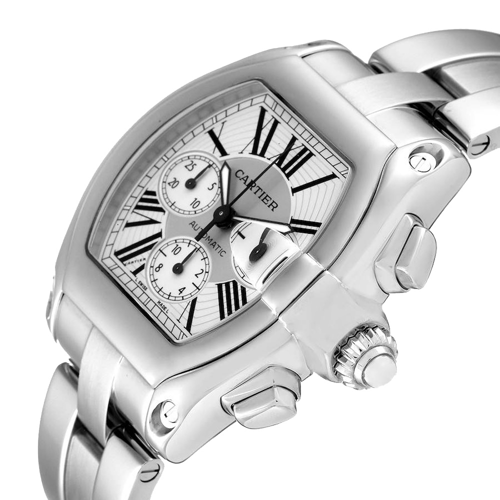 

Cartier Silver Stainless Steel Roadster XL Chronograph Automatic W62019X6 Men's Wristwatch 41 MM