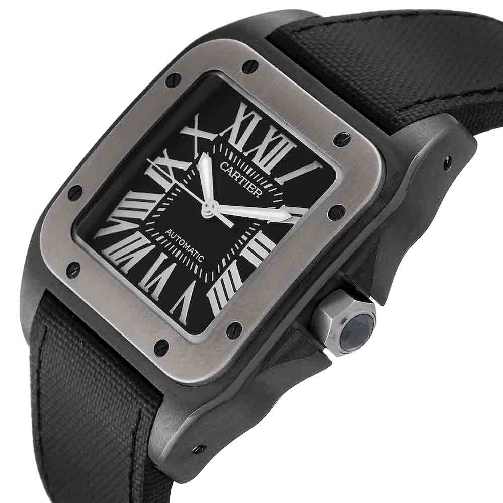 

Cartier Black PVD Stainless Steel Santos 100 W2020010 Men's Wristwatch 38 MM