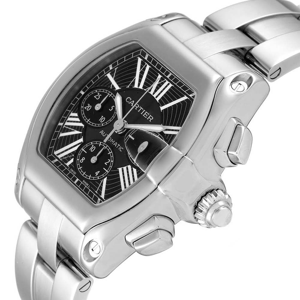 

Cartier Black Stainless Steel Roadster  Chronograph W62020X6 Men's Wristwatch 49 x 43 MM