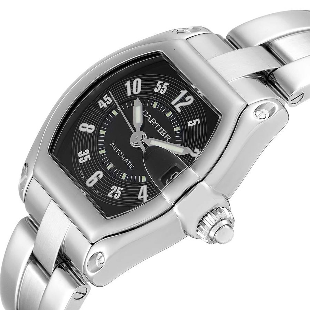 

Cartier Black Stainless Steel Roadster W62004V3 Men's Wristwatch