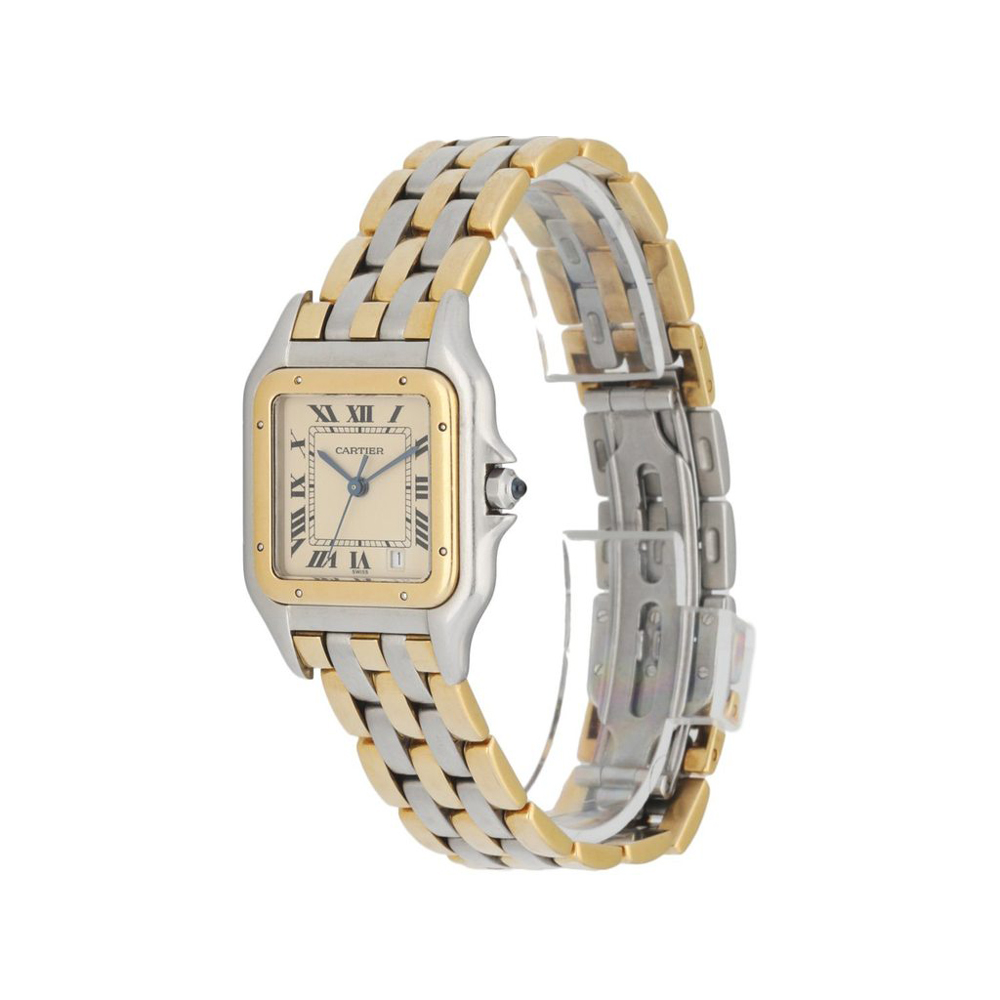 

Cartier Silver 18K Yellow Gold And Stainelss Steel Panthere Men's Wristwatch 27 MM