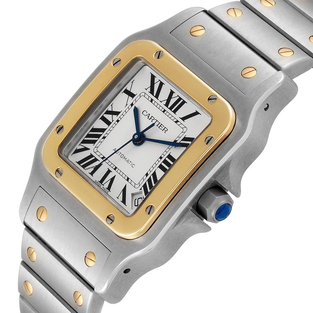 

Cartier Silver 18K Yellow Gold And Stainless Steel Santos Galbee  W20099C4 Men's Wristwatch 32 x 45 MM