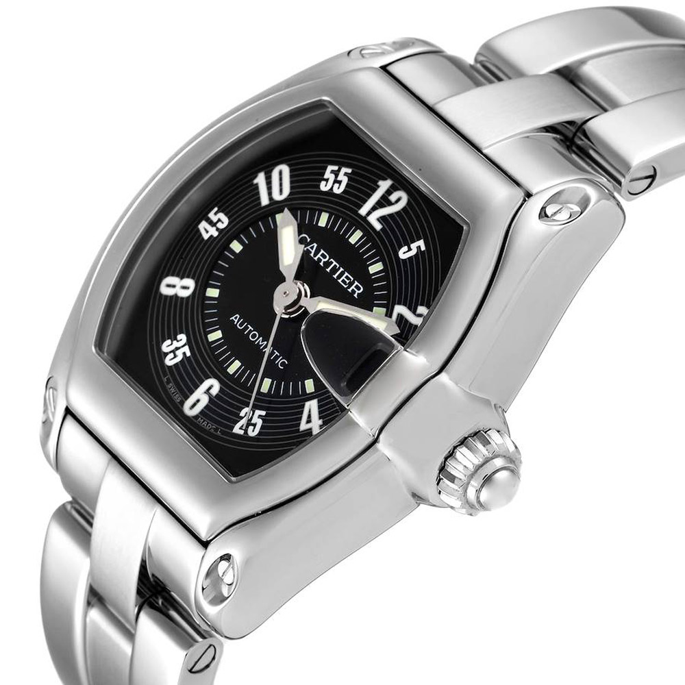 

Cartier Black Stainless Steel Roadster W62004V3 Men's Wristwatch