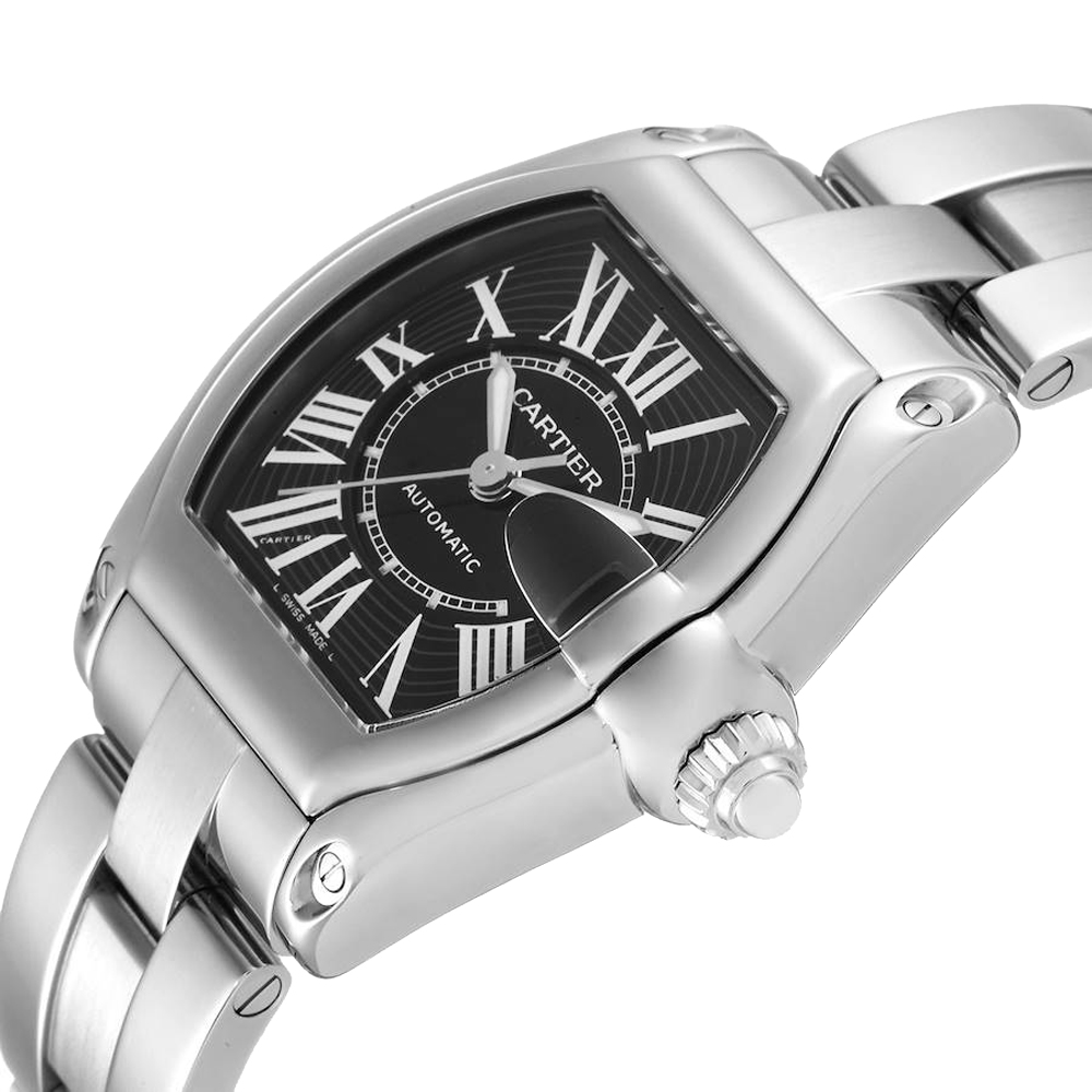 

Cartier Black Stainless Steel Roadster W62041V3 Men's Wristwatch