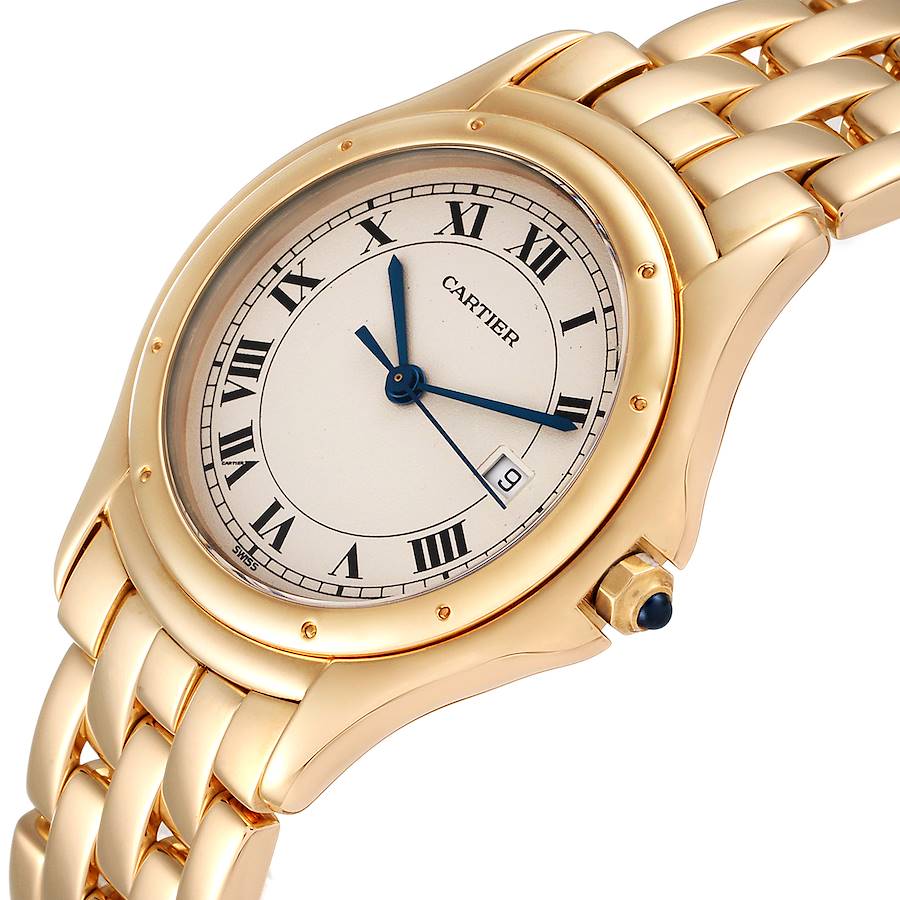 

Cartier Silver 18K Yellow Gold Cougar Women's Wristwatch 32 MM