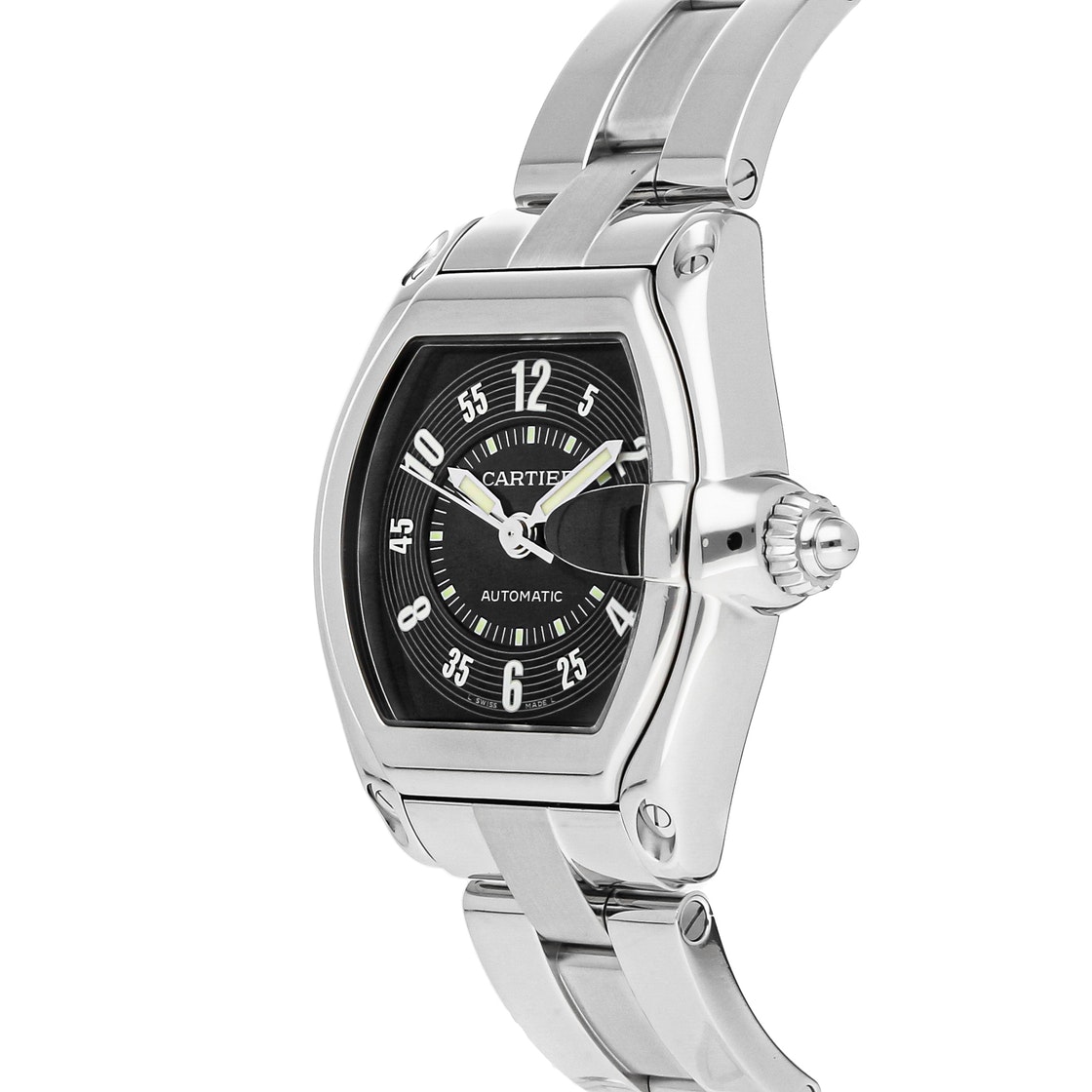 

Cartier Black Stainless Steel Roadster W62004V3 Men's Wristwatch 38 x 43 MM