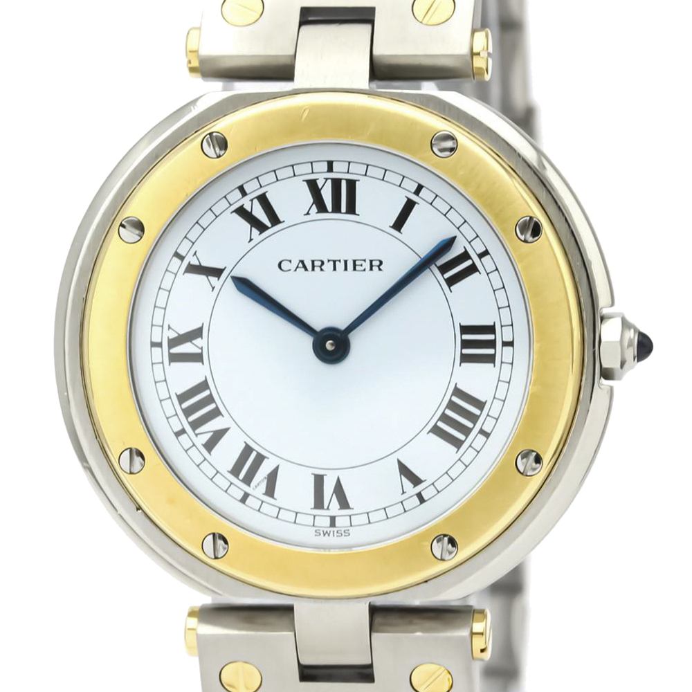 

Cartier Silver 18K Yellow Gold And Stainless Steel Santos Quartz Women's Wristwatch 32 MM