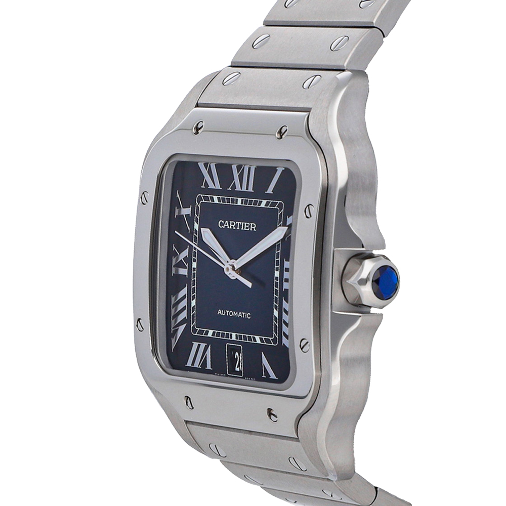 

Cartier Blue Stainless Steel Santos de Cartier WSSA0030 Men's Wristwatch