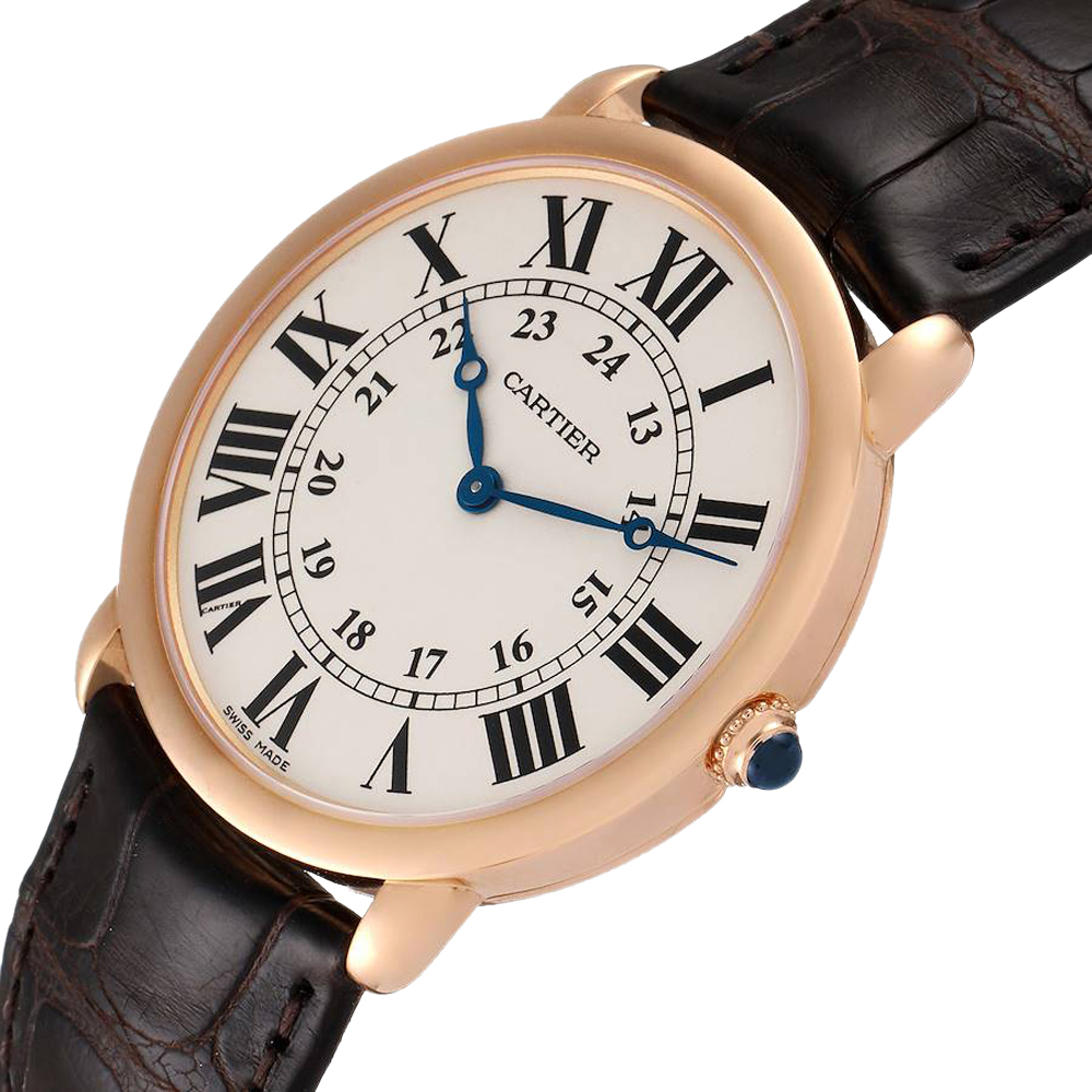 

Cartier Silver 18K Rose Gold Ronde Louis W6800251 Men's Wristwatch 36 MM