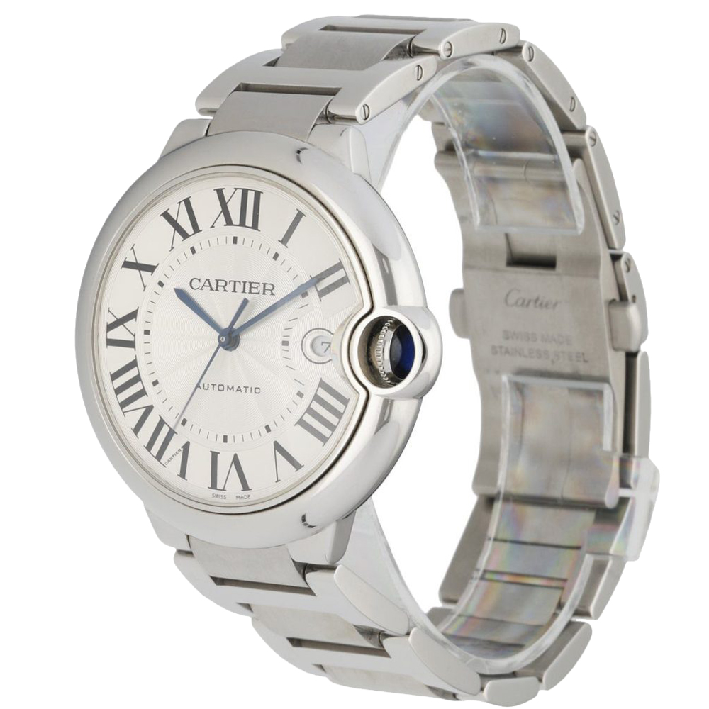 

Cartier Silver Stainless Steel Ballon Bleu 3001 Men's Wristwatch 32 MM