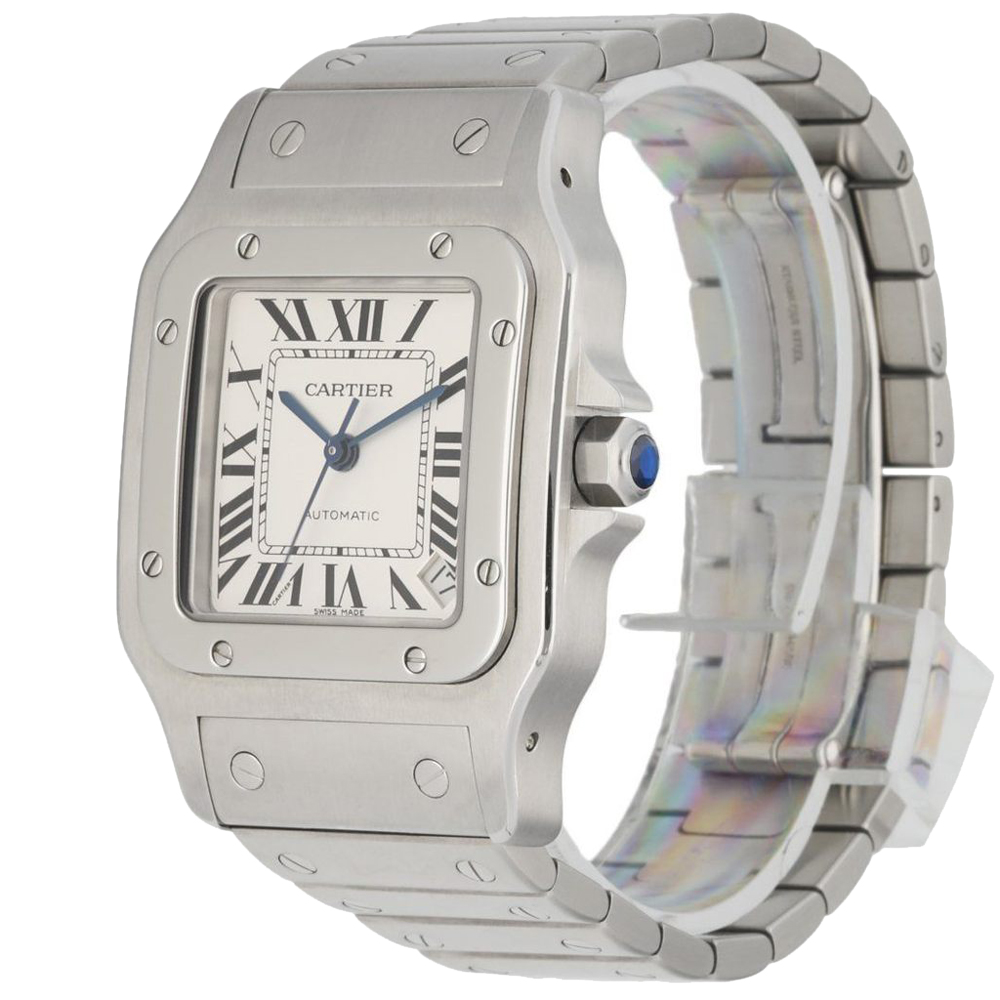 

Cartier Silver Stainless Steel Santos 2823 Men's Wristwatch 32 MM