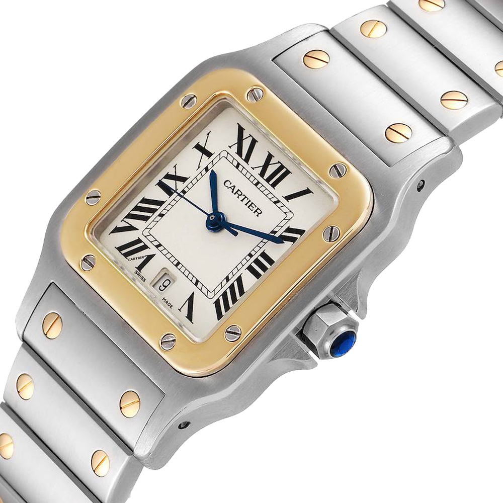

Cartier Silver 18K Yellow Gold And Stainless Steel Santos Galbee W20011C4 Men's Wristwatch 29 MM