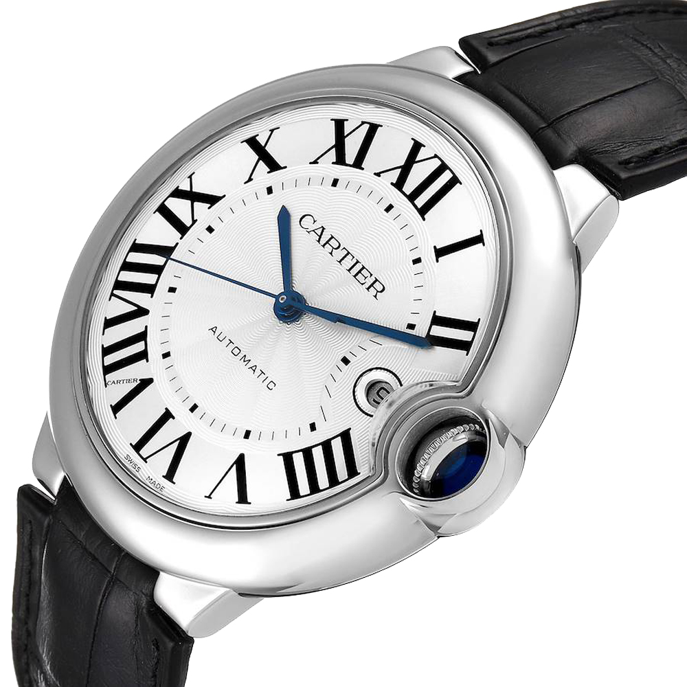 

Cartier Silver Stainless Steel Ballon Bleu Automatic W69016Z4 Men's Wristwatch 42 MM