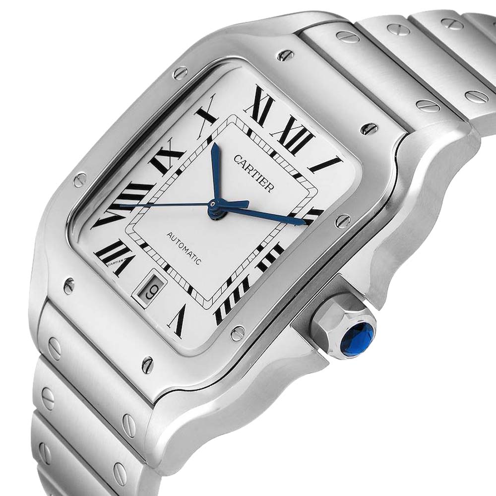 

Cartier Silver Stainless Steel Santos WSSA0018 Men's Wristwatch 39 MM