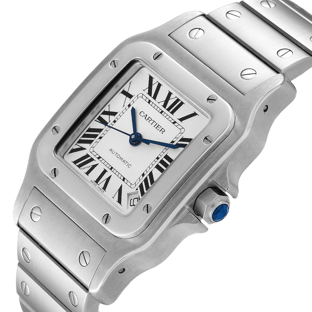 

Cartier Silver Stainless Steel Santos Galbee XL Automatic W20098D6 Men's Wristwatch 32 MM