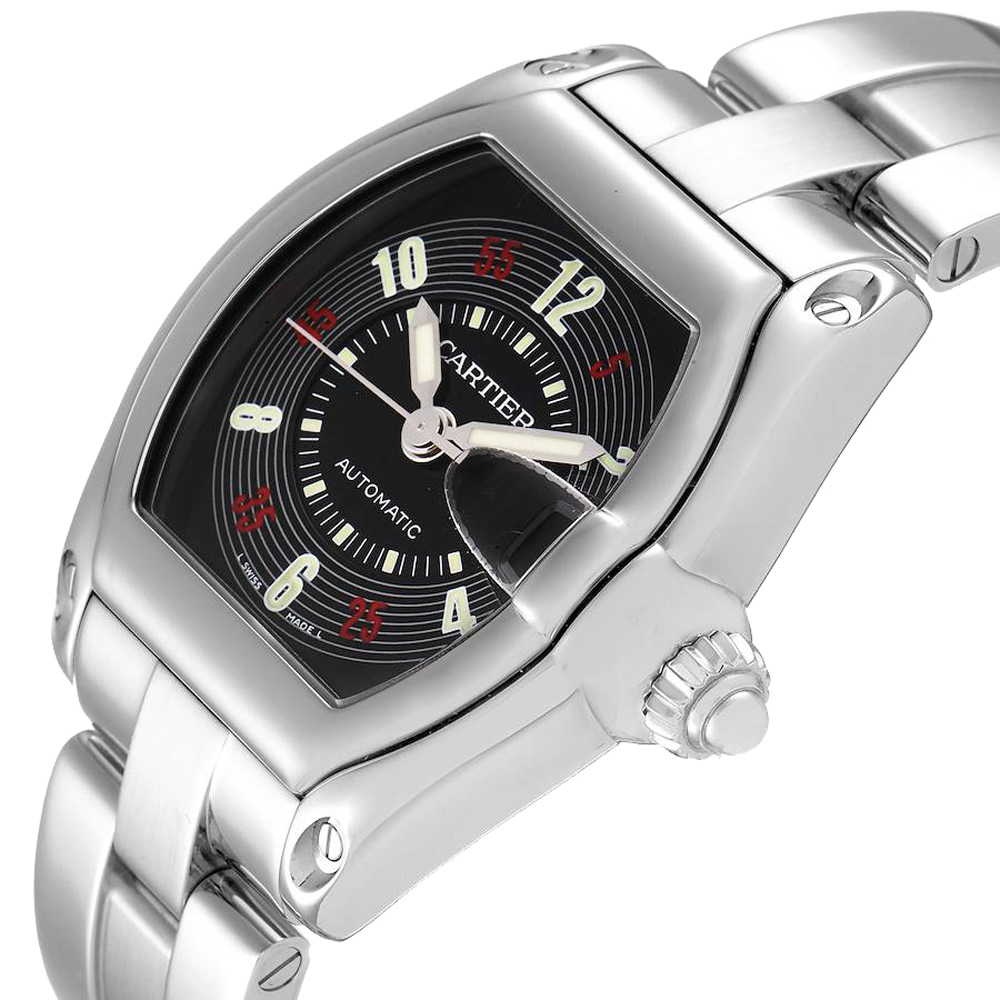 

Cartier Black Stainless Steel Roadster W62002V3 Men's Wristwatch