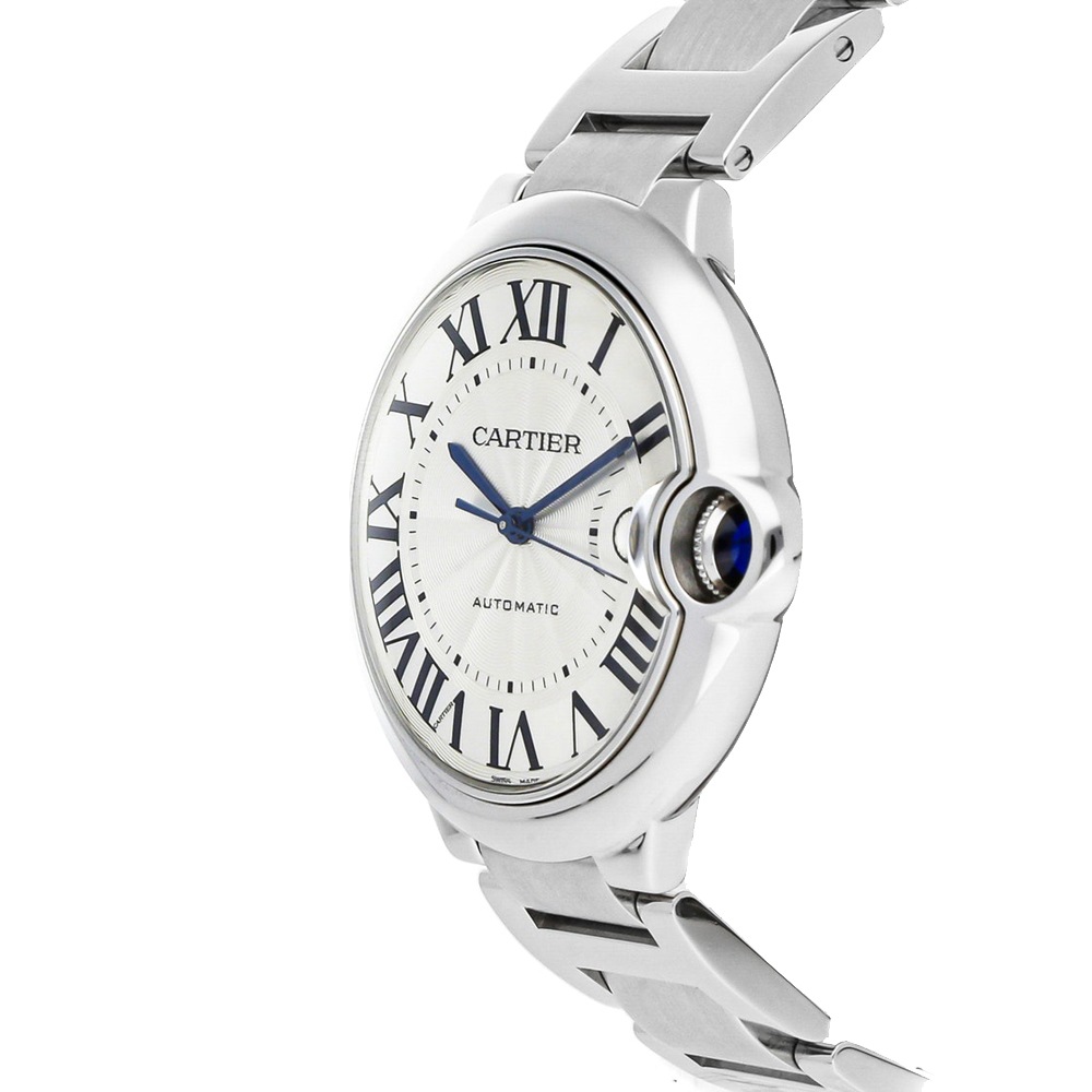 

Cartier Silver Stainless Steel Ballon Bleu W69012Z4 Men's Wristwatch 42 MM