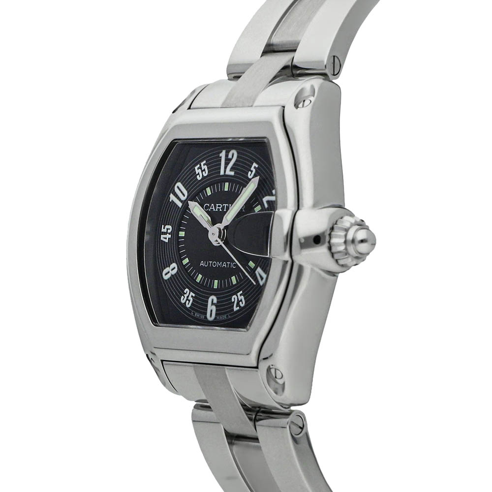 

Cartier Black Stainless Steel Roadster W62004V3 Men's Wristwatch