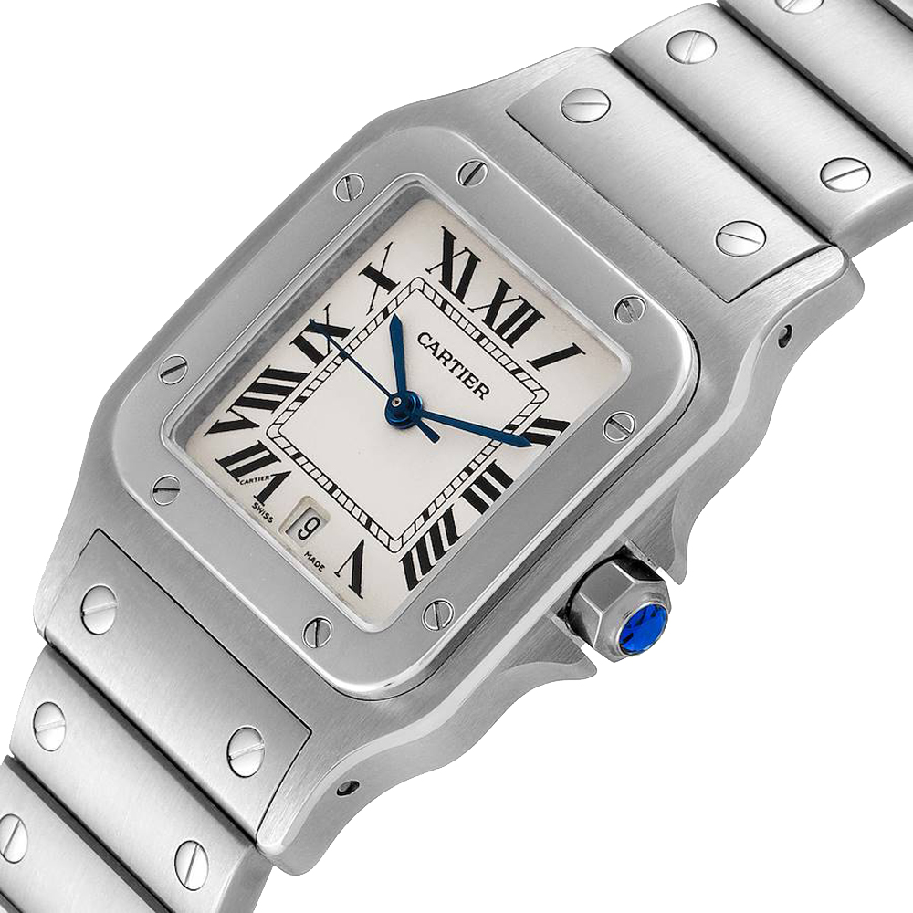 

Cartier Silver Stainless Steel Santos Galbee W20060D6 Men's Wristwatch 29 MM