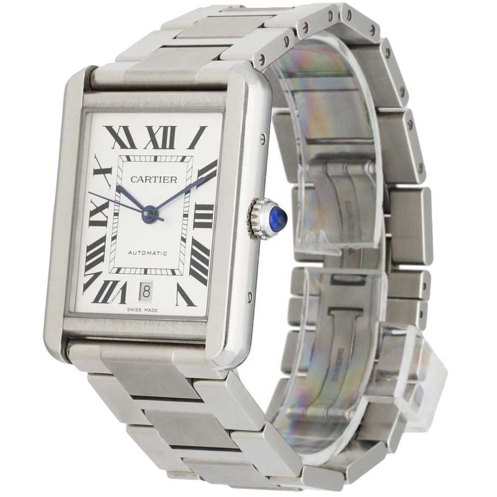 

Cartier Silver Stainless Steel Tank Solo W5200028  Men's Wristwatch 31 x 40 MM