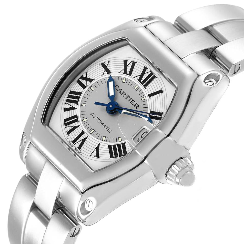 

Cartier Silver Stainless Steel Roadster W62000V3 Men's Wristwatch