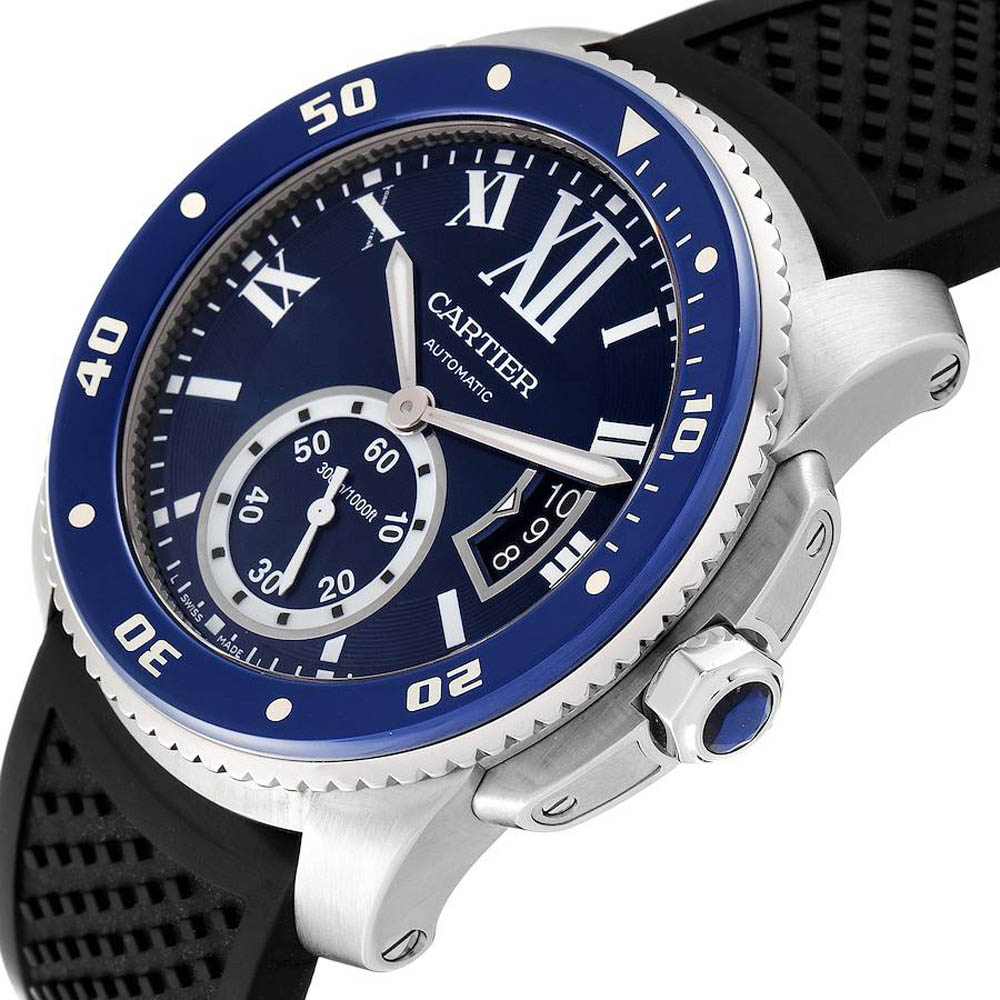 

Cartier Blue Stainless Steel Calibre Diver WSCA0011 Men's Wristwatch