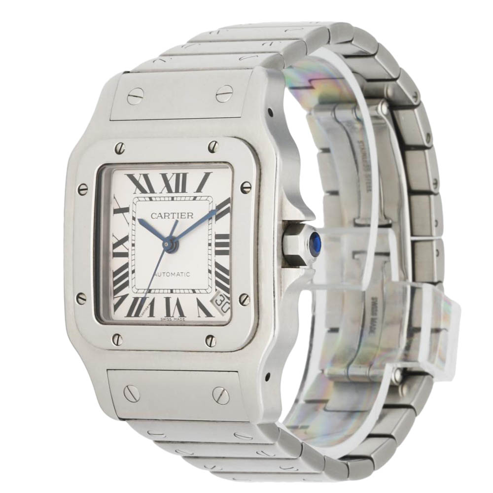 

Cartier White Stainless Steel Santos 2823 Men's Wristwatch