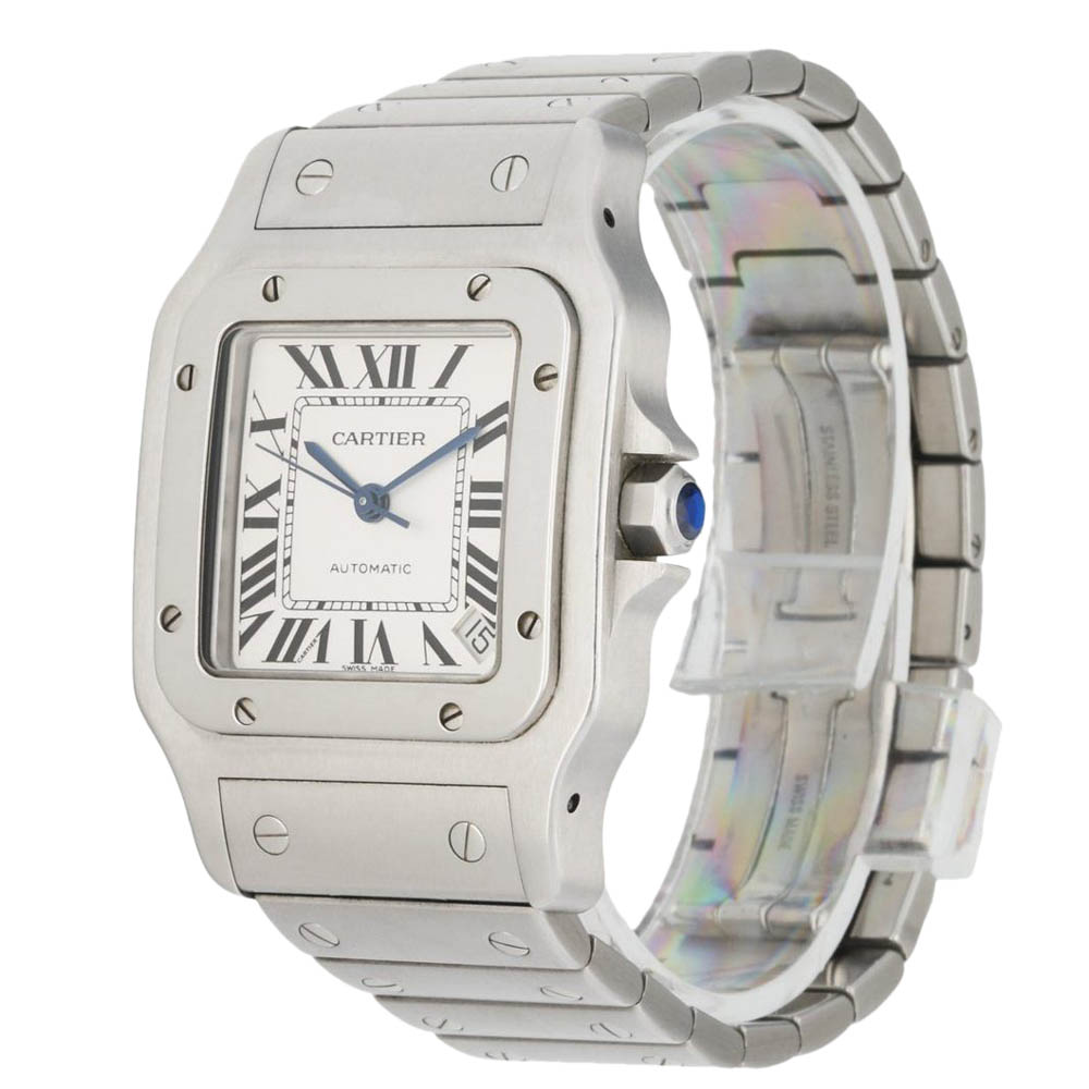 

Cartier White Stainless Steel Santos 2823 Men's Wristwatch