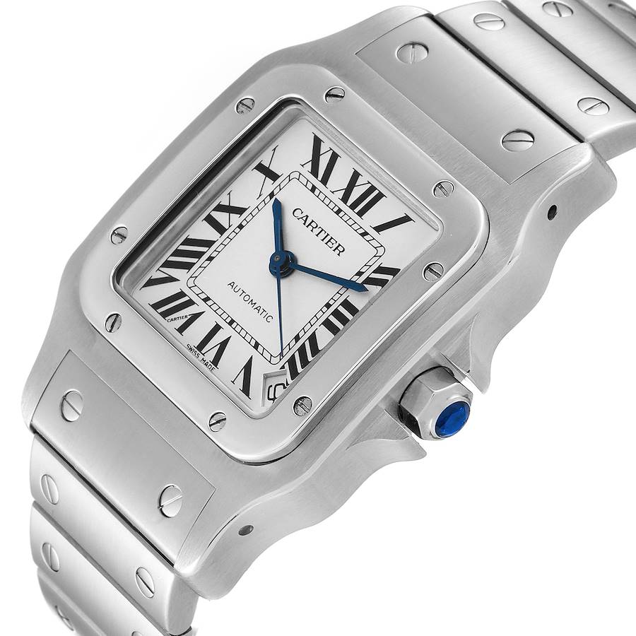 

Cartier Silver Stainless Steel Santos Galbee XL Automatic W20098D6 Men's Wristwatch 32 MM