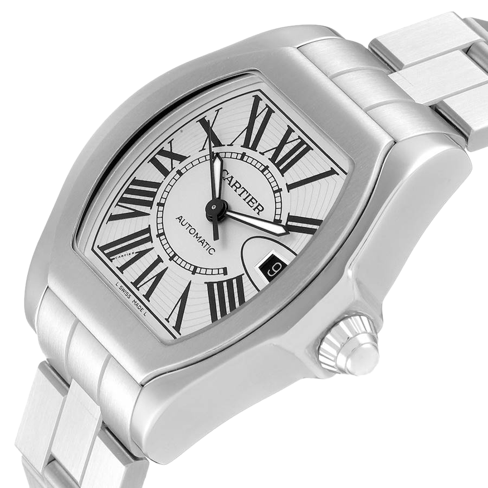 

Cartier Silver Stainless Steel Roadster W6206017 Men's Wristwatch 45 MM