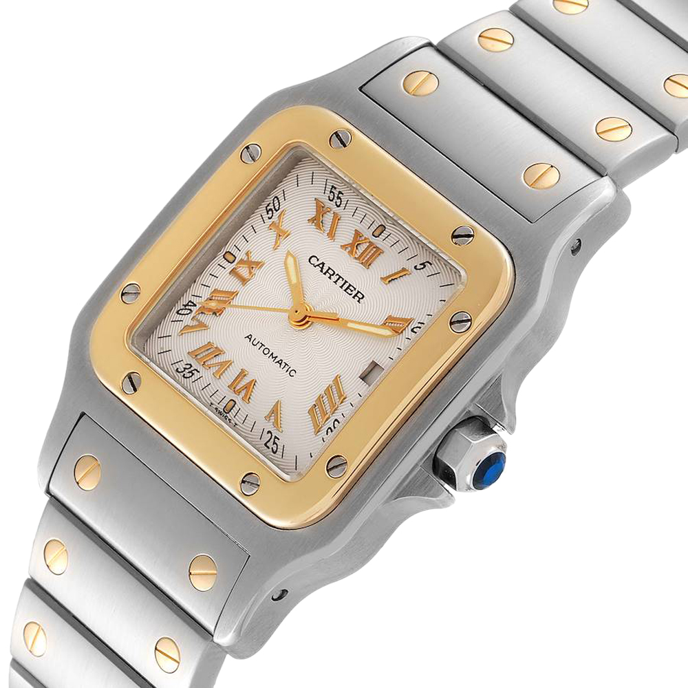 

Cartier Silver 18k Yellow Gold And Stainless Steel Santos Galbee W20058C4 Men's Wristwatch 29 MM