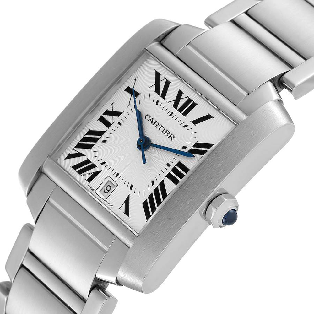 

Cartier Silver Stainless Steel Tank Francaise Automatic W51002Q3 Men's Wristwatch