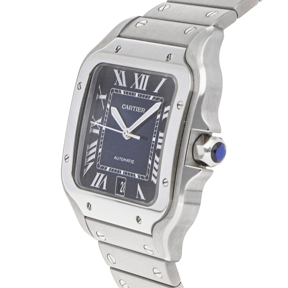 

Cartier Blue Stainless Steel Santos de Cartier WSSA0030 Men's Wristwatch