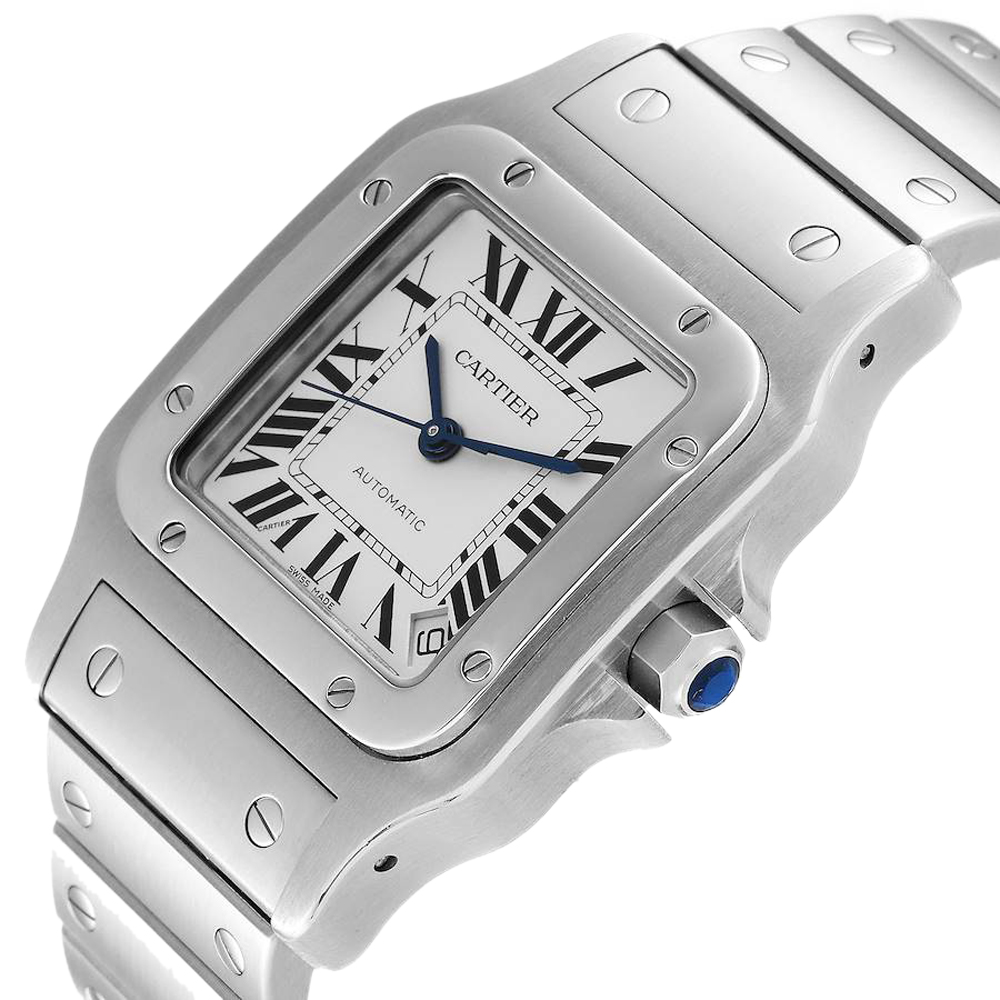 

Cartier Silver Stainless Steel Santos Galbee XL Automatic W20098D6 Men's Wristwatch 32 MM