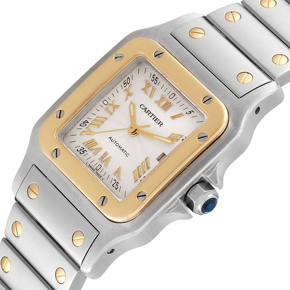 

Cartier Silver 18k Yellow Gold And Stainless Steel Santos Galbee W20058C4 Men's Wristwatch 29 MM