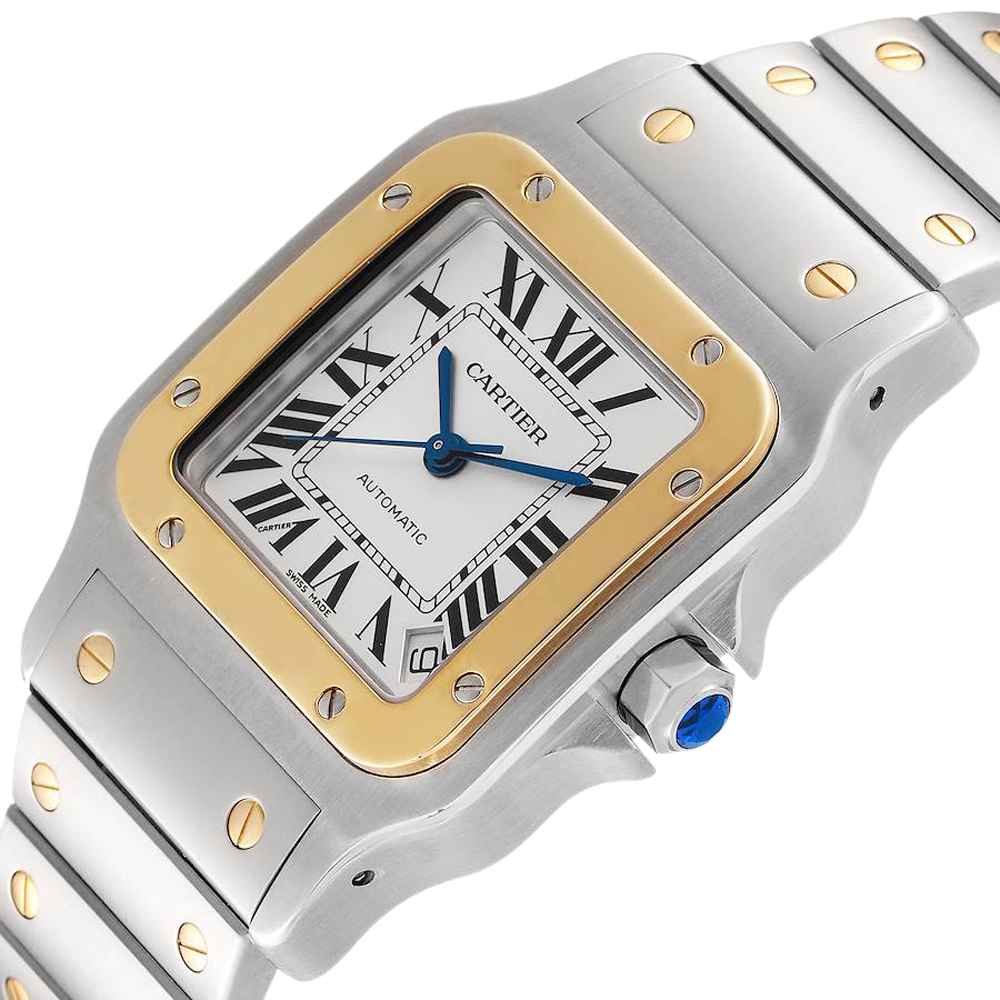 

Cartier Silver 18K Yellow Gold And Stainless Steel Santos Galbee  W20099C4 Men's Wristwatch 32 x 45 MM