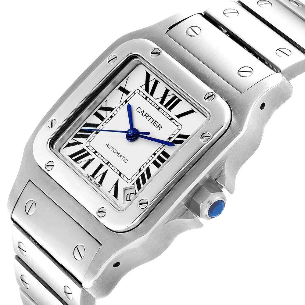 

Cartier Silver Stainless Steel Santos Galbee XL Automatic W20098D6 Men's Wristwatch 32 MM