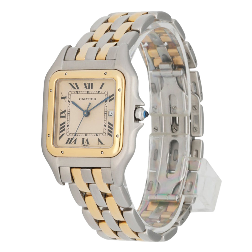 

Cartier Silver 18K Yellow Gold And Stainless Steel Panthere 183957 Men's Wristwatch 30 MM