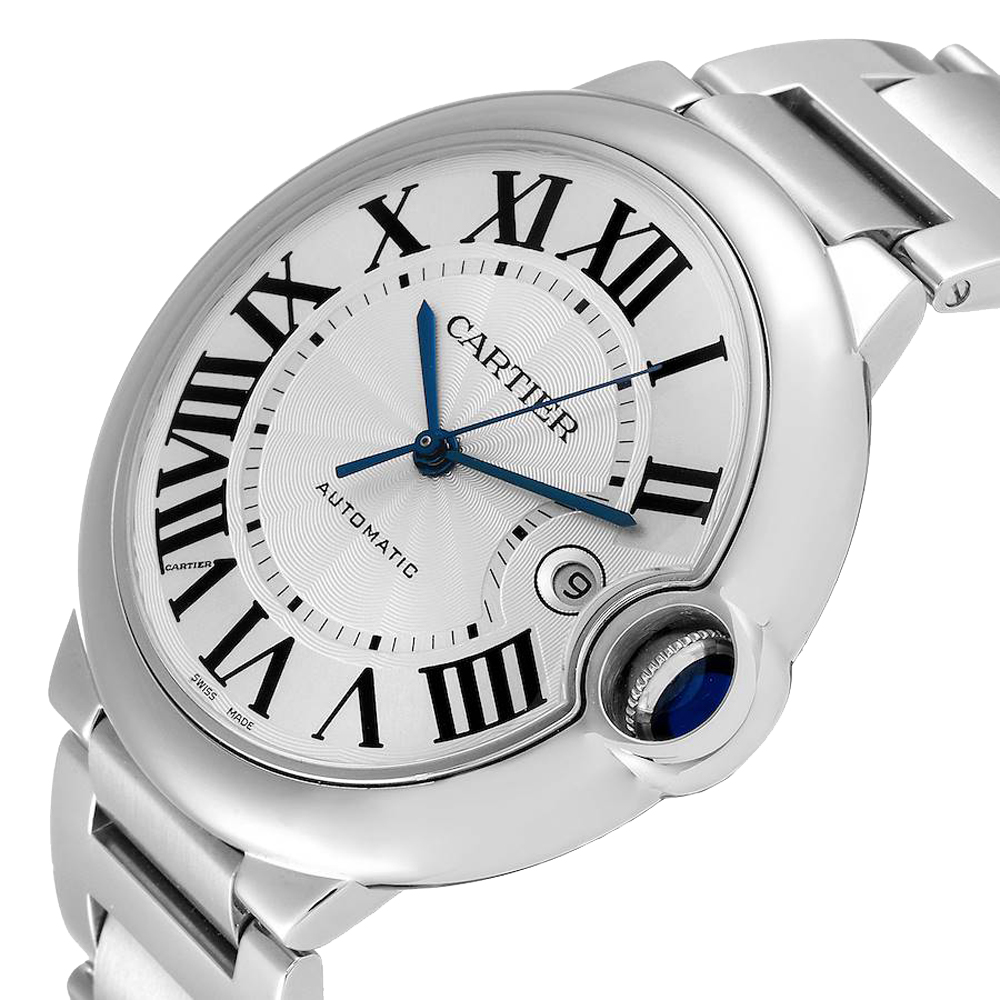 

Cartier Silver Stainless Steel Ballon Bleu Automatic W69012Z4 Men's Wristwatch 42 MM