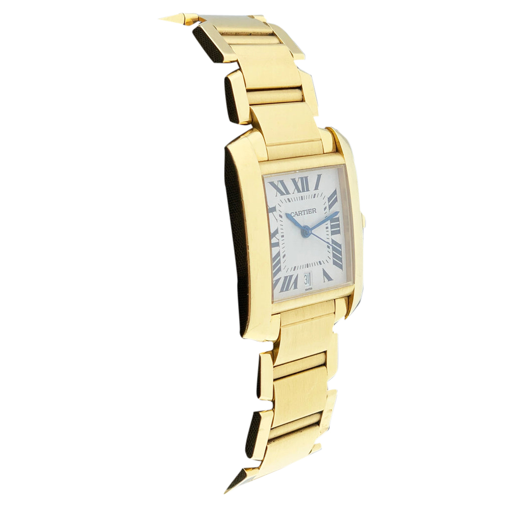 

Cartier Silver 18K Yellow Gold Tank Francaise 1840 Men's Wristwatch 28 MM
