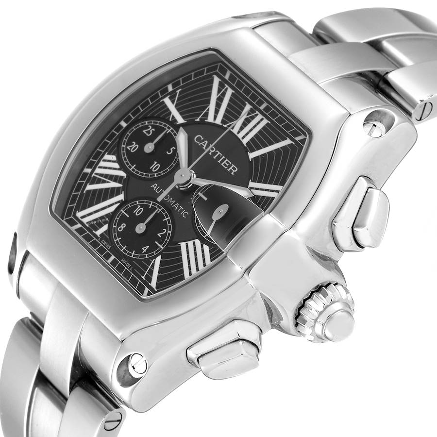 

Cartier Black Stainless Steel Roadster  Chronograph W62020X6 Men's Wristwatch 49 x 43 MM