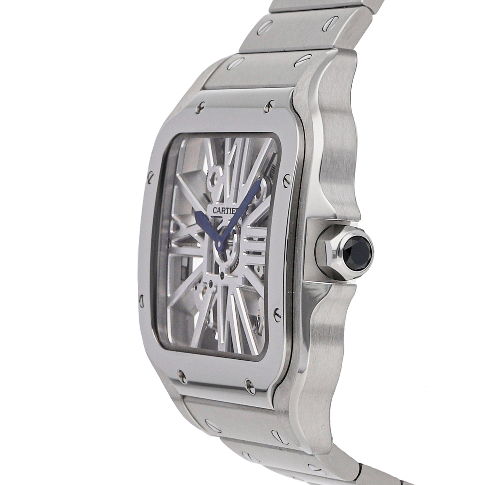 

Cartier Silver Stainless Steel Santos De Cartier WHSA0015 Men's Wristwatch 39 MM