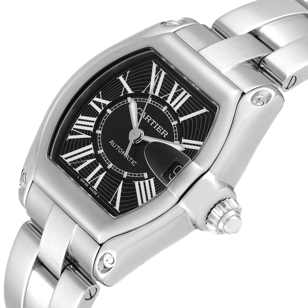 

Cartier Black Stainless Steel Roadster Large W62041V3 Men's Wristwatch