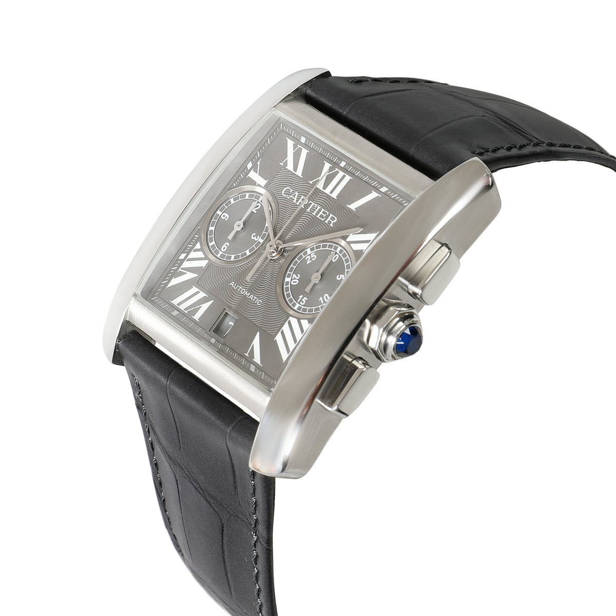 

Cartier Black Stainless Steel Tank MC W5330008 Men's Wristwatch