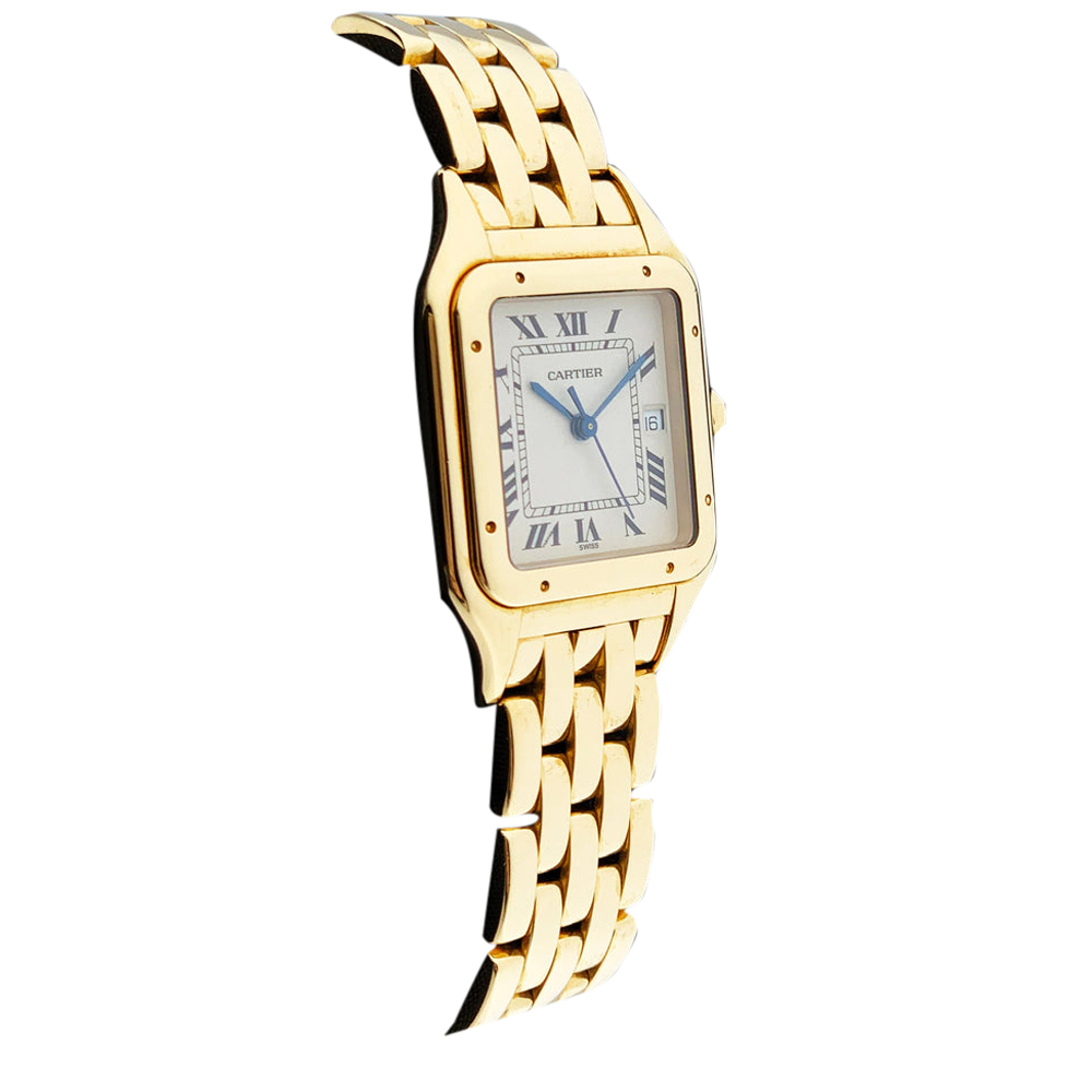 

Cartier Silver 18K Yellow Gold Panthere Men's Wristwatch 29 MM